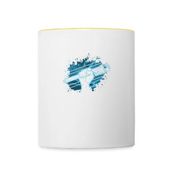 Plombier Chauffagiste Mécanicien Artisan - Mug contrasté - blanc/jaune - Devant