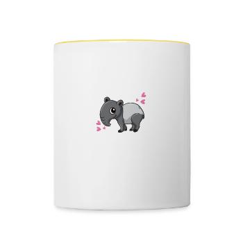 Lustige Tapir Liebhaber Just A Girl Who Loves - Tasse zweifarbig - Weiß/Gelb - Vorne