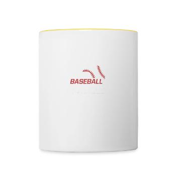 Mangez dormir Baseball Répéter Le lanceur de baseball - Mug contrasté - blanc/jaune - Devant