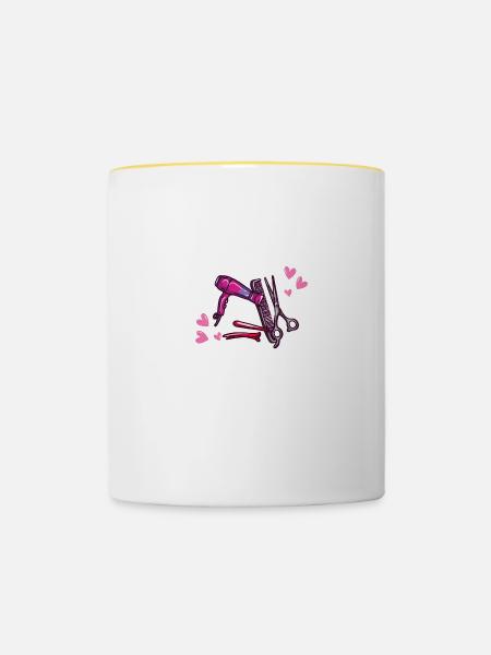 Just A Girl Who Loves To Be A Hairstylist Friseur - Tasse zweifarbig - Weiß/Gelb