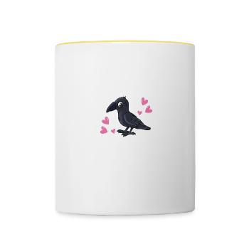 Rabe Krähen Liebhaber Just A Girl Who Loves Ravens - Tasse zweifarbig - Weiß/Gelb - Vorne