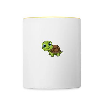 Sea Turtle Lover Gift I Just Really Like Turtles - Contrasting Mug - white/yellow - Front