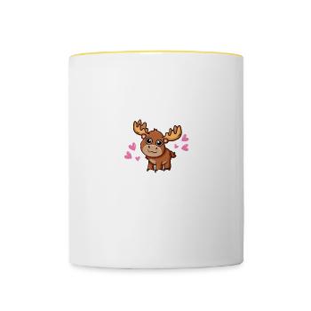 Just A Girl Who Loves Elks Moose Deer Lover - Contrasting Mug - white/yellow - Front