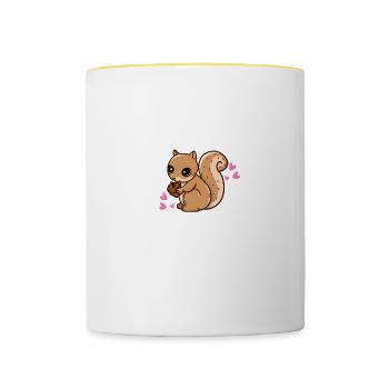Squirrel Lover Just A Girl Who Loves Squirrels - Contrasting Mug - white/yellow - Front