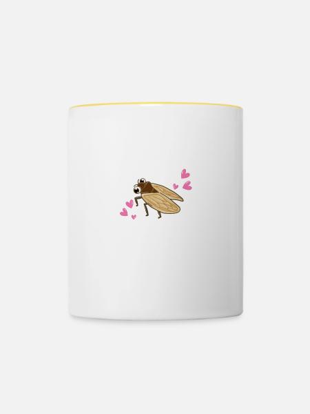 Insektenfan Just A Girl Who Loves Cicadas - Tasse zweifarbig - Weiß/Gelb