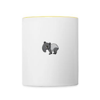 C’est mon costume humain Je suis vraiment un tapir - Mug contrasté - blanc/jaune - Devant
