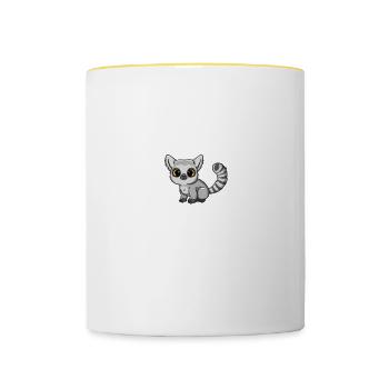 Soyez toujours vous-même à moins que vous ne puissiez être un lémurien - Mug contrasté - blanc/jaune - Devant