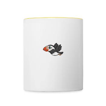 Bird Nerd Birding I Just Really Like Puffins OK - Contrasting Mug - white/yellow - Front