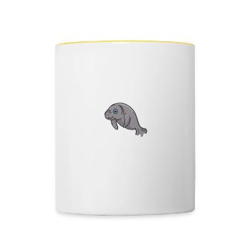 This Is My Human Costume I'm Really A Dugong - Tasse zweifarbig - Weiß/Gelb - Vorne