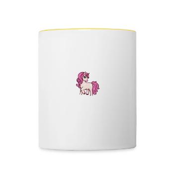 This Is My Human Costume I'm Really A Unicorn - Tasse zweifarbig - Weiß/Gelb - Vorne