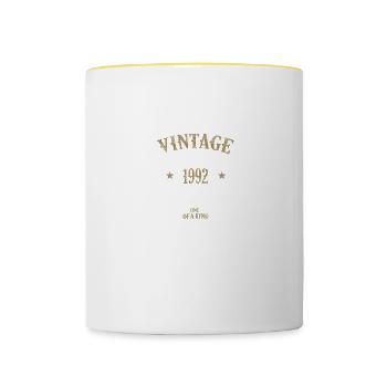 30 Birthday Old Style Legend Vintage 1992 - Contrasting Mug - white/yellow - Front