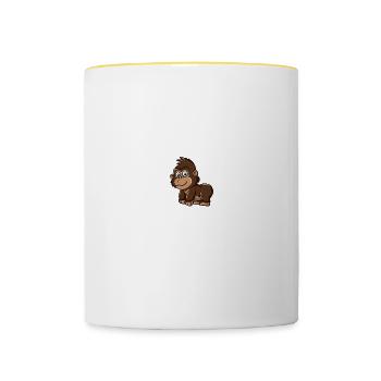 C’est mon costume humain, je suis vraiment un gorille - Mug contrasté - blanc/jaune - Devant