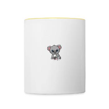 C’est mon costume humain, je suis vraiment un koala - Mug contrasté - blanc/jaune - Devant
