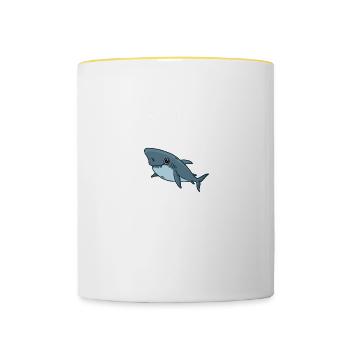 Hai C’est mon costume humain Je suis vraiment un requin - Mug contrasté - blanc/jaune - Devant