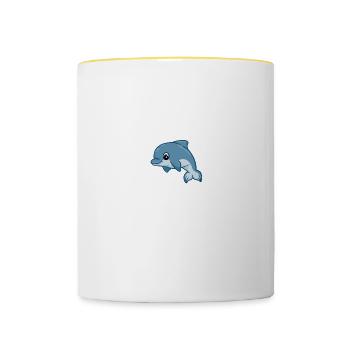 Soyez toujours vous-même à moins que vous ne puissiez être un dauphin - Mug contrasté - blanc/jaune - Devant