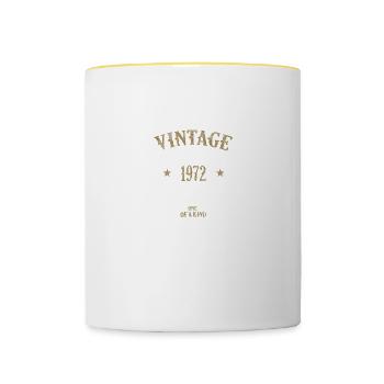 50th Birthday Old Style Legend Vintage 1972 - Contrasting Mug - white/yellow - Front