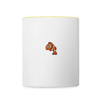 C’est mon costume humain Je suis vraiment un poisson clown - Mug contrasté - blanc/jaune - Devant