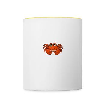 Funny Crab Lover Gift I Just Really Like Crabs OK - Contrasting Mug - white/yellow - Front