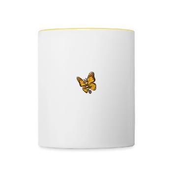 This Is My Human Costume I'm Really A Monarch - Contrasting Mug - white/yellow - Front