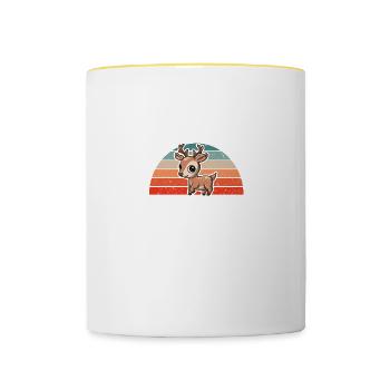 Retro Vintage My Spirit Animal Is A Gazelle - Contrasting Mug - white/yellow - Front