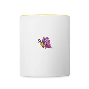 This Is My Human Costume I'm Really A Butterfly - Contrasting Mug - white/yellow - Front