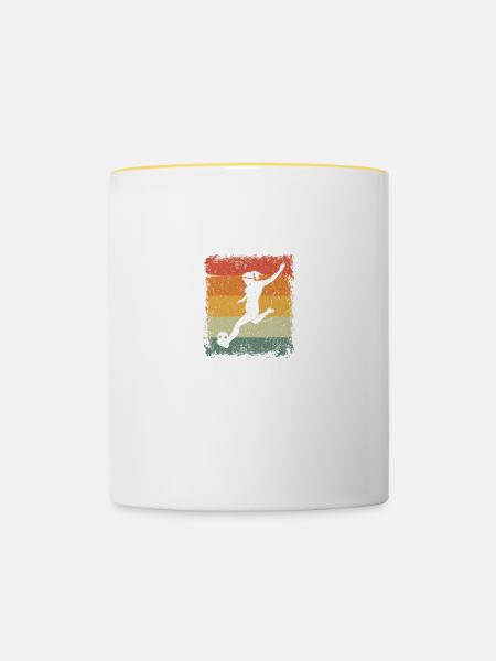 Soccer Mom Fußball Mama Fußballspieler Mutter - Tasse zweifarbig - Weiß/Gelb