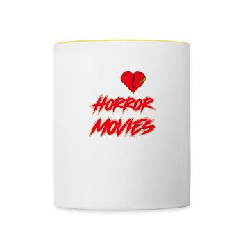 Lustiges Halloween Horror Geschenk Horrorfilm - Tasse zweifarbig - Weiß/Gelb - Vorne