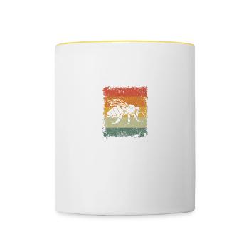 Imker Bee Mom Like A Normal Mom Only Cooler - Tasse zweifarbig - Weiß/Gelb - Vorne