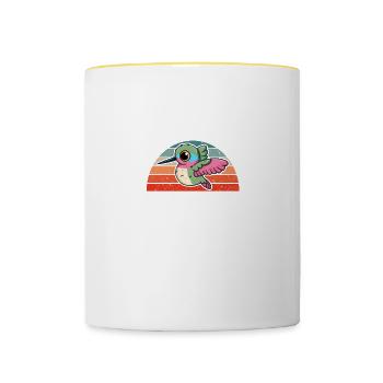 Retro Vintage My Spirit Animal Is A Hummingbird - Contrasting Mug - white/yellow - Front