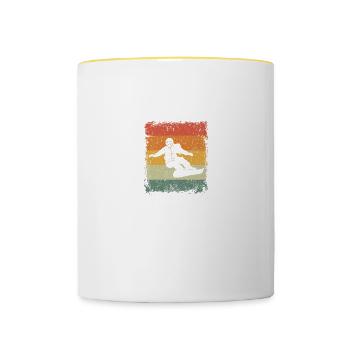 Snowboarding Mom Like A Normal Mom Only Cooler - Tasse zweifarbig - Weiß/Gelb - Vorne