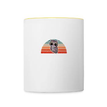 Hibou Aigle Hibou Oiseaux Birder Mon animal spirituel est un hibou - Mug contrasté - blanc/jaune - Devant
