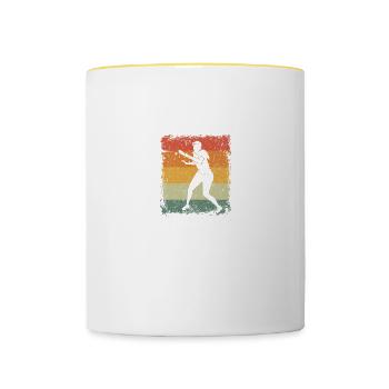 Table Tennis Mom Like A Normal Mom Only Cooler - Contrasting Mug - white/yellow - Front
