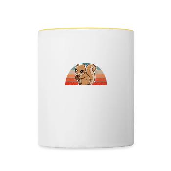 Retro Vintage My Spirit Animal Is A Squirrel - Contrasting Mug - white/yellow - Front