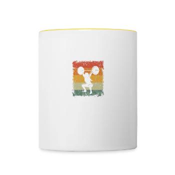Weightlifting Mom Like A Normal Mom Only Cooler - Tasse zweifarbig - Weiß/Gelb - Vorne