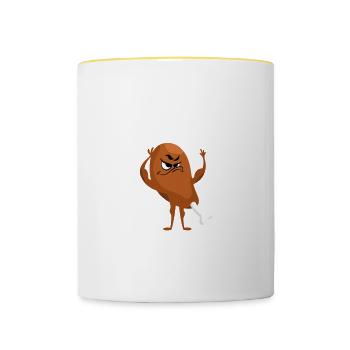 Masthuhn Für Wachstum Bodybuilding Geschenk - Tasse zweifarbig - Weiß/Gelb - Vorne