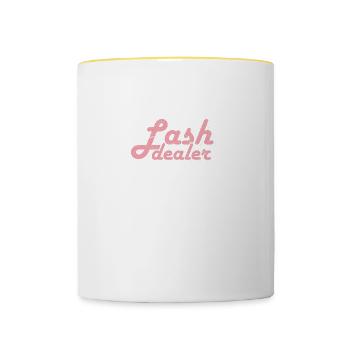 Artiste des cils Cils Styliste Esthéticienne Coiffeur - Mug contrasté - blanc/jaune - Devant