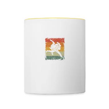 Judo Mom Mutter Mama Kampfsport MMA Jiu Jitsu - Tasse zweifarbig - Weiß/Gelb - Vorne