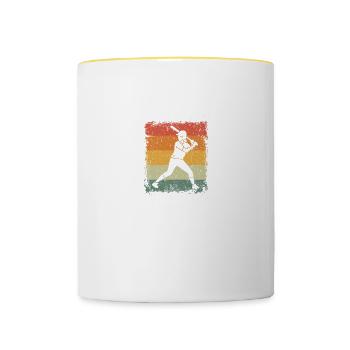 Vintage Baseball Mom Like A Normal Mom Only Cooler - Contrasting Mug - white/yellow - Front