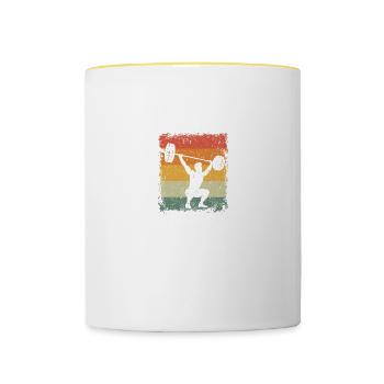 Weightlifting Dad Like A Normal Dad Only Cooler - Contrasting Mug - white/yellow - Front