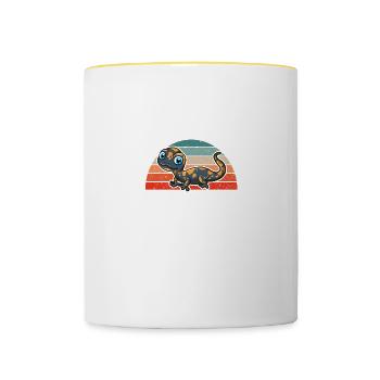 Feuersalamander Mon Animal Une salamandre de feu - Mug contrasté - blanc/jaune - Devant