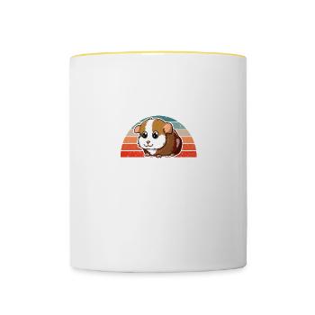 Retro Vintage My Spirit Animal Is A Guinea Pig - Contrasting Mug - white/yellow - Front