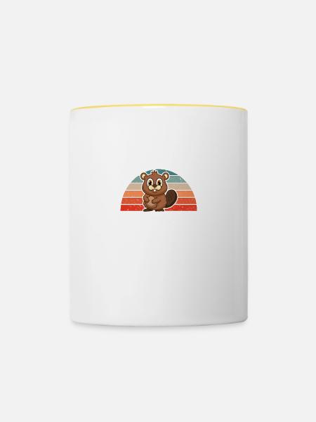 Rongeur de castor Mon animal spirituel est un castor - Mug contrasté - blanc/jaune