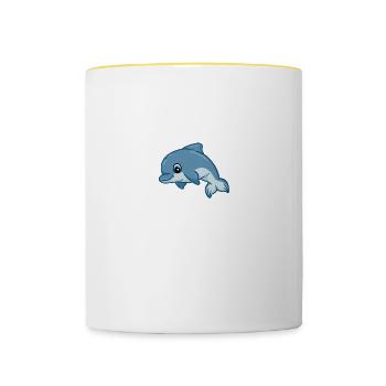 Dolphin Whisperer Delfin Flüsterer Beluga - Mug contrasté - blanc/jaune - Devant