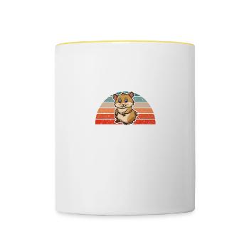 Rongeur Rongeur Mon animal spirituel est un hamster - Mug contrasté - blanc/jaune - Devant