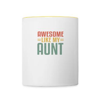 Awesome Like My Aunt For Graduation Day - Contrasting Mug - white/yellow - Front