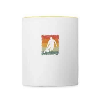 Basketball Dad Like A Normal Dad Only Cooler - Contrasting Mug - white/yellow - Front