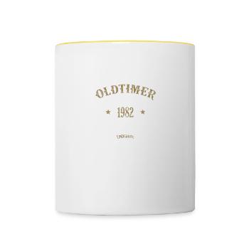 40e anniversaire Oldtimer 1982 Limitierte Auflage - Mug contrasté - blanc/jaune - Devant