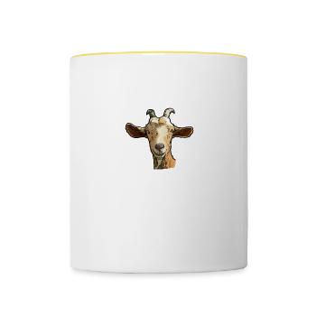Chèvre Whisperer Chèvre Chuchoteur Chèvre Ferme - Mug contrasté - blanc/jaune - Devant