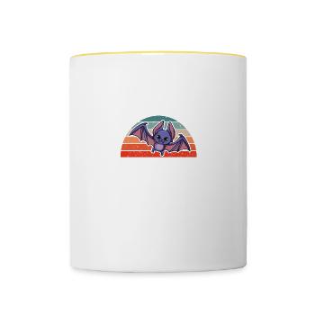 Fledermaus Fan Mon Animal est une chauve-souris - Mug contrasté - blanc/jaune - Devant