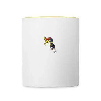 Hornbill Whisperer Vogelbeobachter Nashornvogel - Tasse zweifarbig - Weiß/Gelb - Vorne